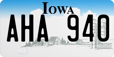 IA license plate AHA940