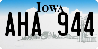IA license plate AHA944