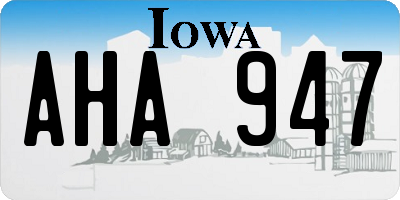IA license plate AHA947