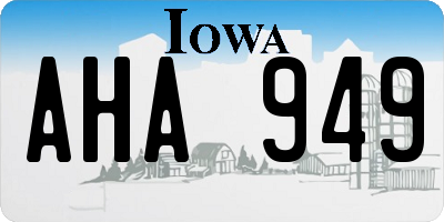 IA license plate AHA949