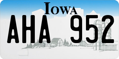 IA license plate AHA952