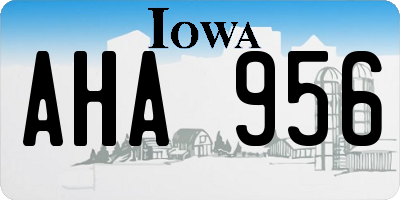 IA license plate AHA956