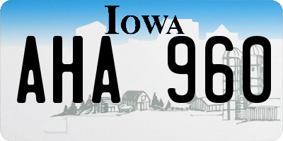 IA license plate AHA960