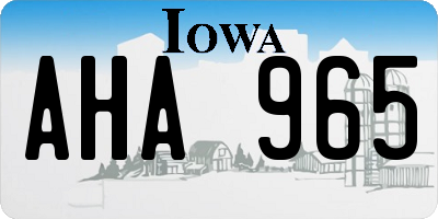 IA license plate AHA965