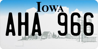 IA license plate AHA966