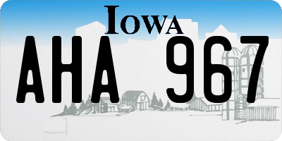 IA license plate AHA967