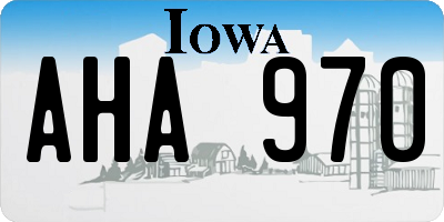 IA license plate AHA970