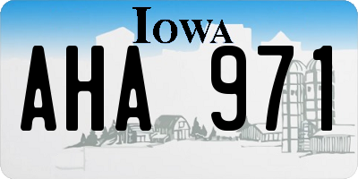 IA license plate AHA971