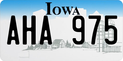 IA license plate AHA975