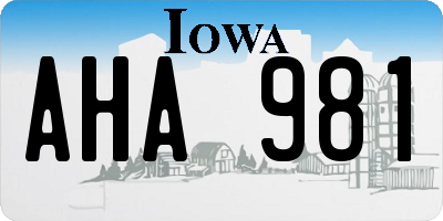 IA license plate AHA981