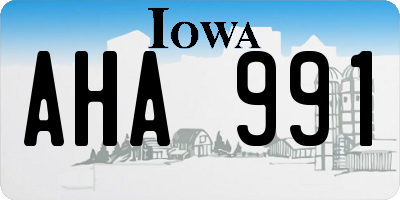 IA license plate AHA991