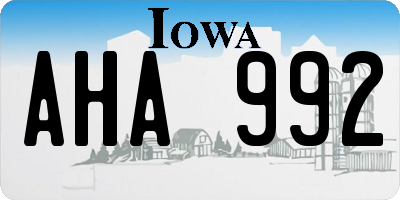 IA license plate AHA992