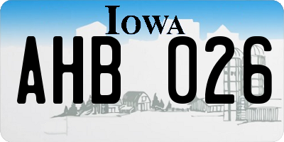 IA license plate AHB026