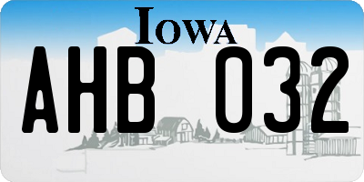 IA license plate AHB032