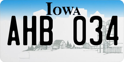 IA license plate AHB034