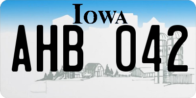 IA license plate AHB042