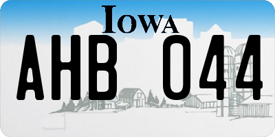 IA license plate AHB044