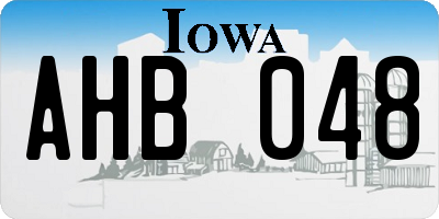 IA license plate AHB048