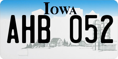 IA license plate AHB052