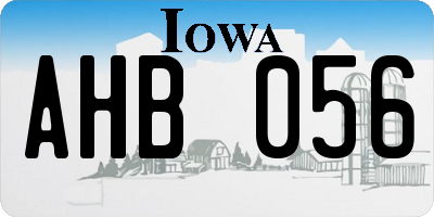 IA license plate AHB056