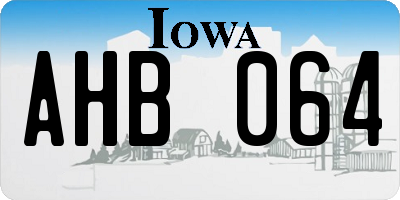 IA license plate AHB064