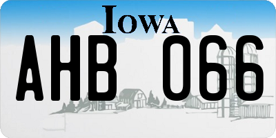 IA license plate AHB066