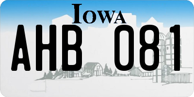 IA license plate AHB081