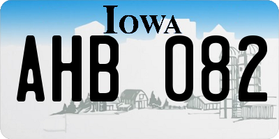 IA license plate AHB082