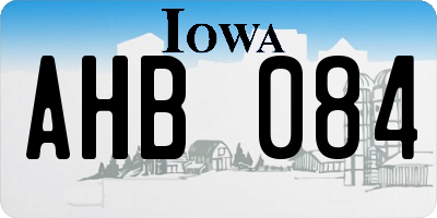IA license plate AHB084