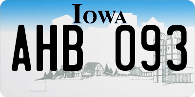 IA license plate AHB093