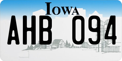 IA license plate AHB094