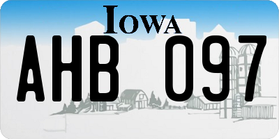 IA license plate AHB097