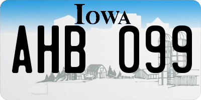 IA license plate AHB099