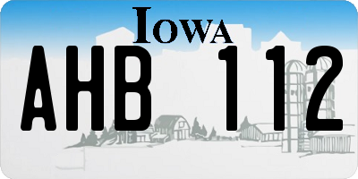 IA license plate AHB112