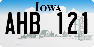 IA license plate AHB121