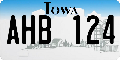 IA license plate AHB124