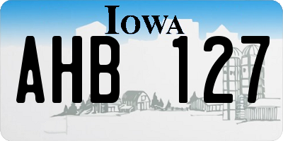 IA license plate AHB127