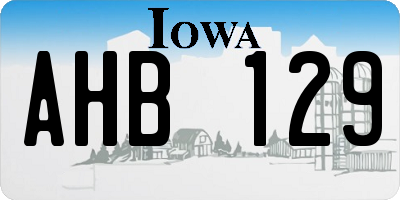 IA license plate AHB129