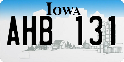 IA license plate AHB131