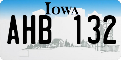 IA license plate AHB132