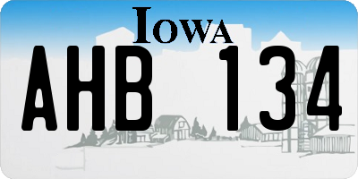 IA license plate AHB134