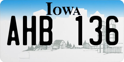IA license plate AHB136