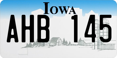 IA license plate AHB145