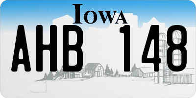 IA license plate AHB148
