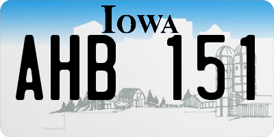 IA license plate AHB151