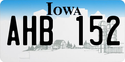 IA license plate AHB152