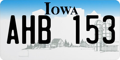 IA license plate AHB153