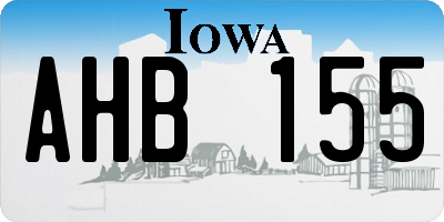 IA license plate AHB155