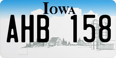 IA license plate AHB158
