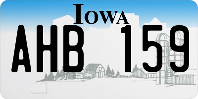 IA license plate AHB159